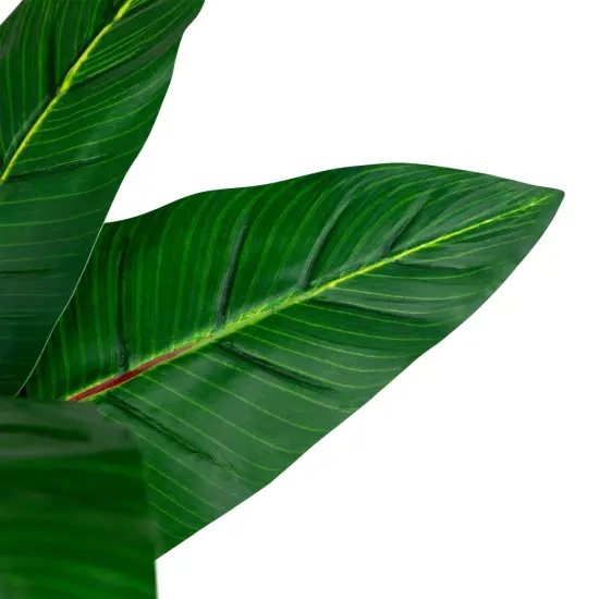 Northlight Artificial Bird of Paradise Plant in a Black Pot - 50" Green {7}