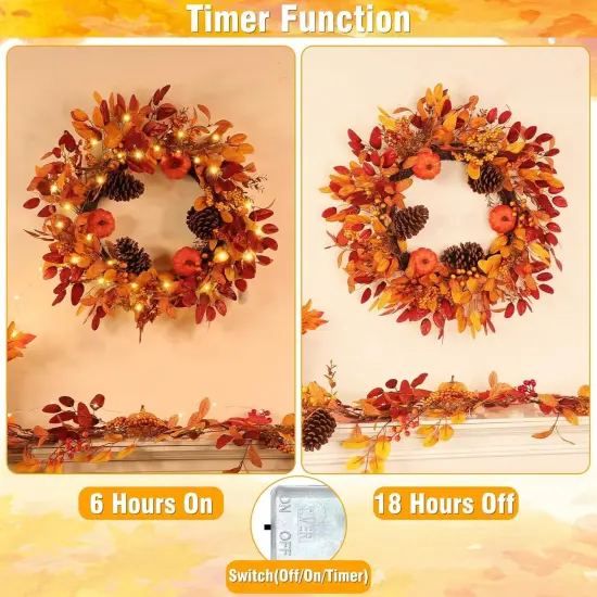 26 Inch Large Fall Wreaths for Front Door {4}