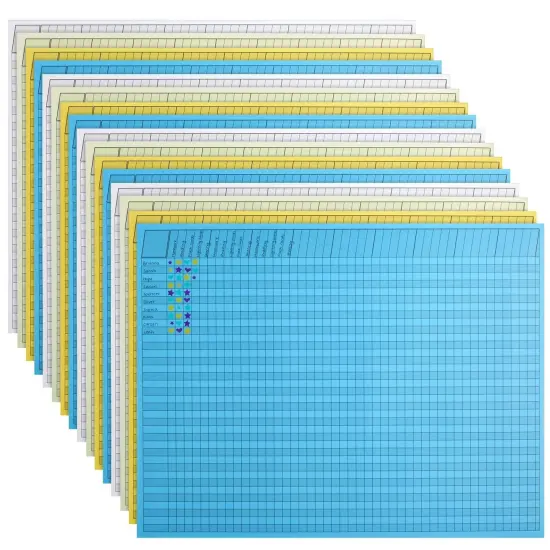 16 Sheets Incentive Charts for Classroom, Horizontal Sticker Rewards Chart for Kids Behavior Progress, 4 Colors, 22x17 in {1}
