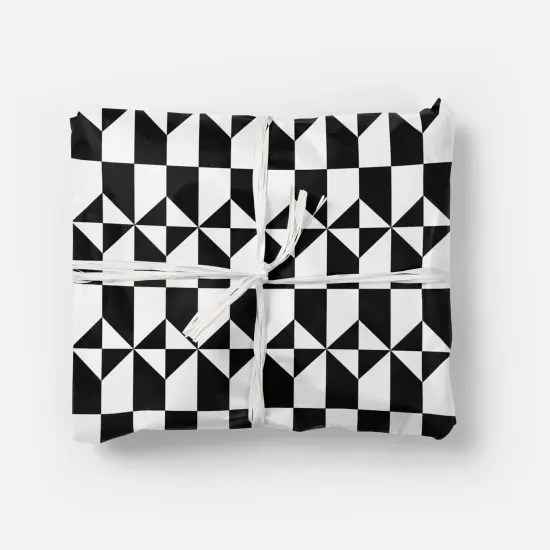 Black & White Geo Shape Gift Wrap II {1}