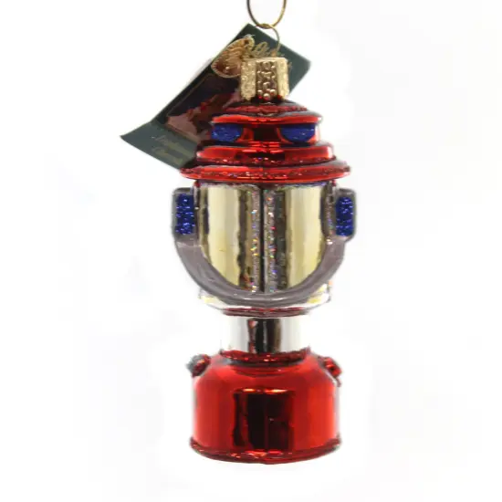 Old World Christmas 4.0 Inch Camping Lantern Tree Ornament , Portable Light Campsite Red {2}