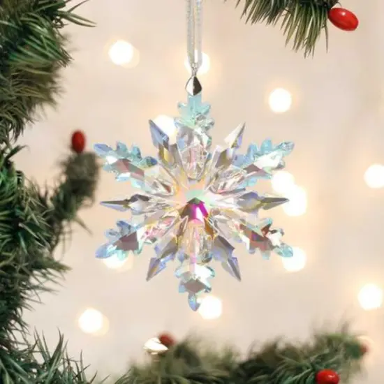 Old World Christmas 3.75 In Radiant Crystal Snowflake Christmas Tree Ornament , Clear {3}