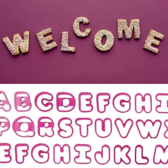 Plastic Cookie Cutter Set Alphabet, Numbers & Holiday Shapes 108 Pieces {6}