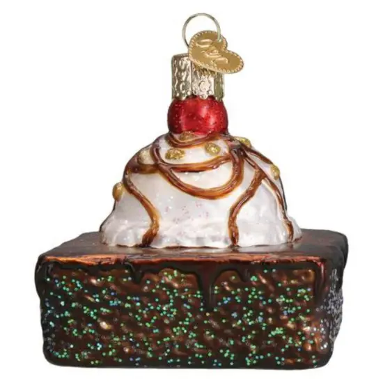 Old World Christmas 3.0 Inch Brownie A La Mode Tree Ornament , Chocolate Treat Ornament {2}