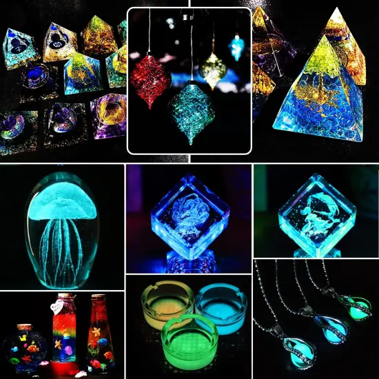 3 Box Glow in The Dark Crushed Glass Craft Glitter {5}