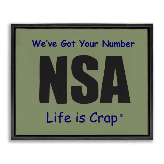 Stupell Industries Got Your Number NSA Framed Floater Canvas Wall Art Design by LIC {1}