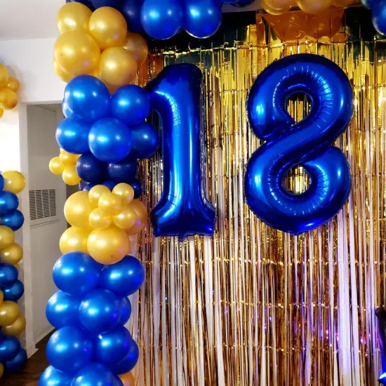 18th Birthday Decorations for Boys Girls - 	Dark Blue {2}