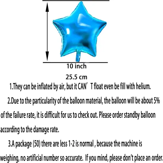 10inch Twinkle Blue Little Stars Shaped Foil Mylar Balloons {3}
