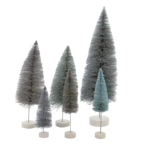 Cody Foster 15.5 Inch Spectrum Trees Winter Blue Christmas Decorative Tree Set , Christmas Decor Bottle Brush Village Decorate {1}