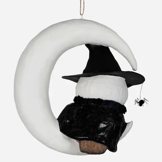 Bethany Lowe 14.0 Inch Witchy Owl On Moon Paper Mache Halloween Figurine , Lightweight Halloween Decor Halloween Bird Crescent Multicolored {2}