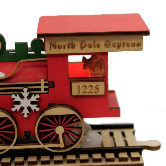 Ginger Cottages 3.0 Inch Santa's Np Express Engine Tree Ornament , North Pole Train Red {3}