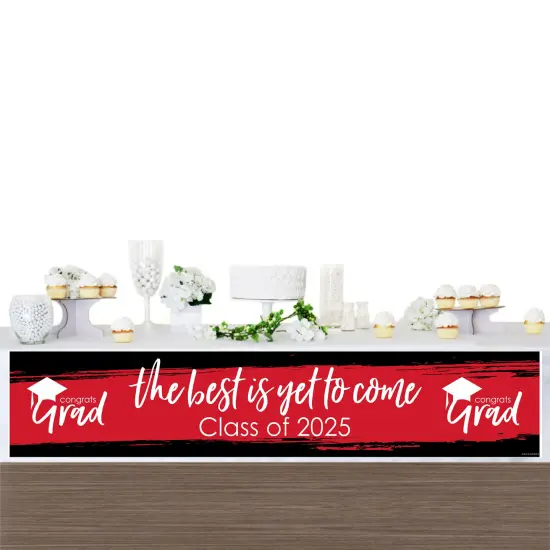 Big Dot of Happiness Red 2025 Graduation Party Decorations Party Banner {4}