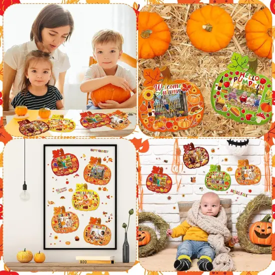 48 Sets Fall DIY Picture Frames Craft Kit Autumn Thanksgiving Pumpkin {5}