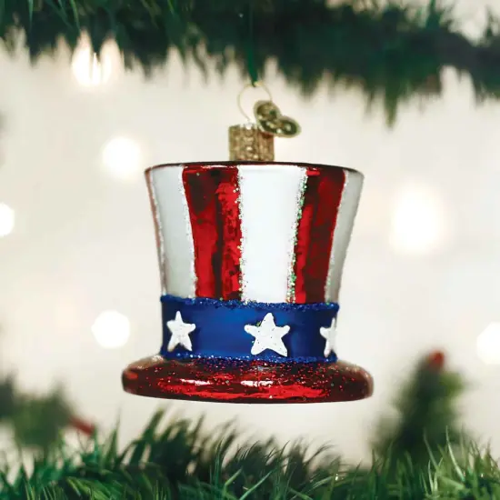Old World Christmas 2.75 In Uncle Sams Hat Patriotic Tree Ornament , Ornament Patriotic Usa July 4Th Multicolored {3}