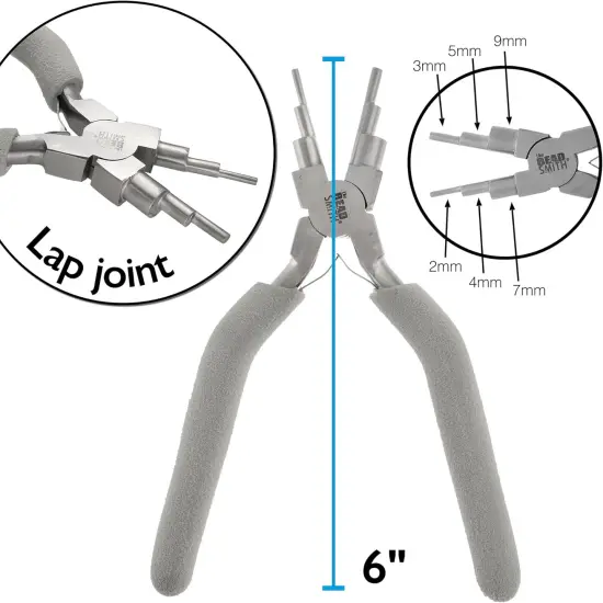 The Beadsmith Wire Looping Pliers &ndash;Loops & Jump Rings, , Polished Steel Head & Cushioned Comfort Handle {8}