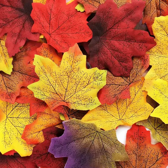 450 Pcs Artificial Fall Leaves Table Decoration(9 Colors) {1}