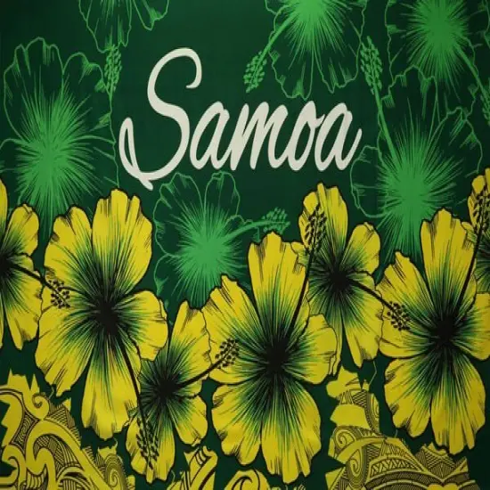 Hibiscus Samoa Polyester Sarong 72" L x 45" W, 100% Polyester Green {2}