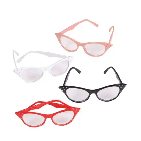 Cat Eye Retro Glasses 6 Inches Wide Plastic Frame {1}