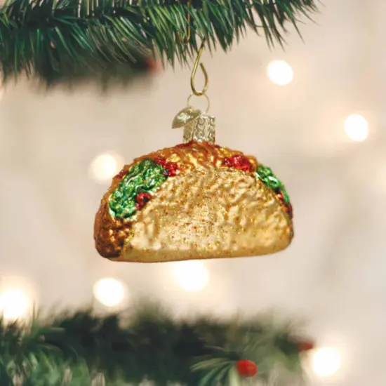 Old World Christmas 2.0 Inch Taco Christmas Tree Ornament , Ornament Mexican Fast Food Multicolored {5}