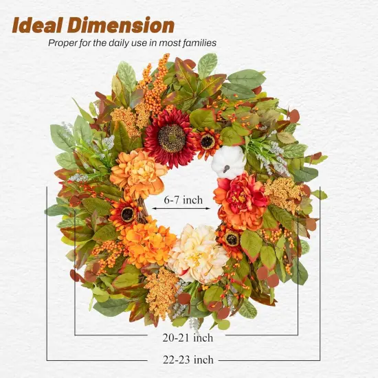 Artificial Autumn Fall Wreath {5}
