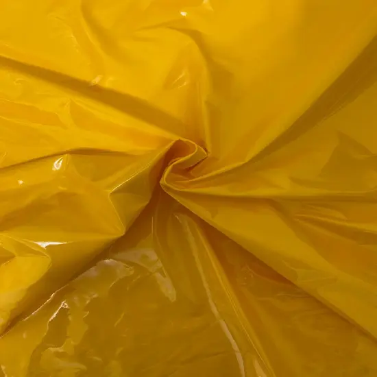 1 Yard Patent Faux Leather Apparel Vinyl Fabric With 54 Inch Wide Yellow {1}