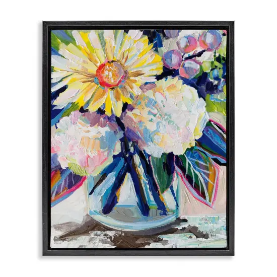 Stupell Industries Yearning Mixed Bouquet Floater Framed Canvas Wall Art Design by Jeanette Vertentes {1}
