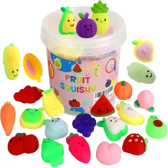 24 Pcs Fruit Squishy Toys {1}
