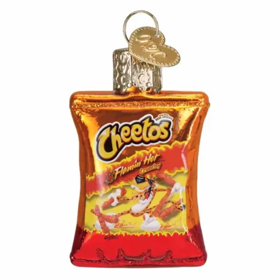 Old World Christmas 2.25 In Mini Flamin' Hot Cheetos Christmas Tree Ornament , Ornament Snack Treat Orange {1}