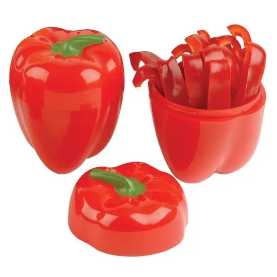 Hutzler Pepper Saver Keeper Storage Container - Keeps Fresh Longer Orange {4}