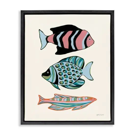 Stupell Industries Tropical Fish Trio Floater Framed Canvas Wall Art Design by Yvette St. Amant {1}