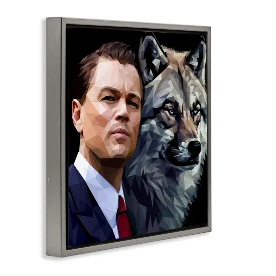Stupell Industries Leonardo with Wolf Framed Floater Canvas Wall Art Design by Birch & Ink {3}