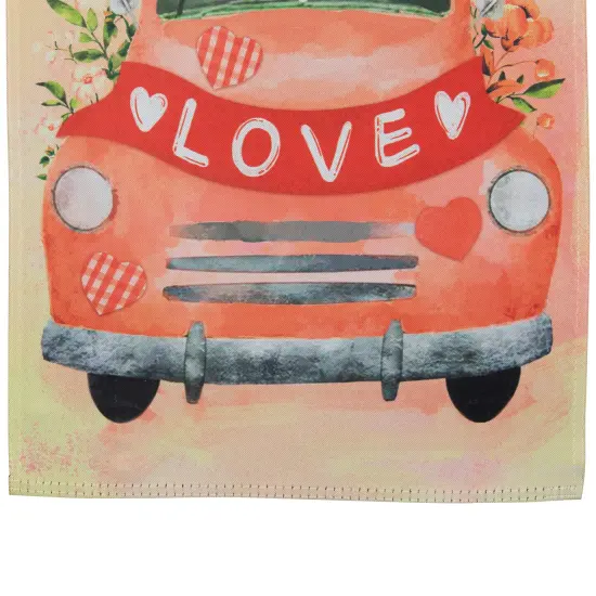 Northlight Love Banner and Vintage Car Garden Flag 12.5" x 18" Red {6}