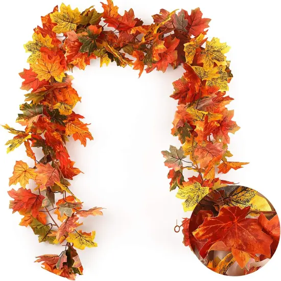 2 Pack Fall Maple Garland - 5.8 FT/Pcs (Green) {1}
