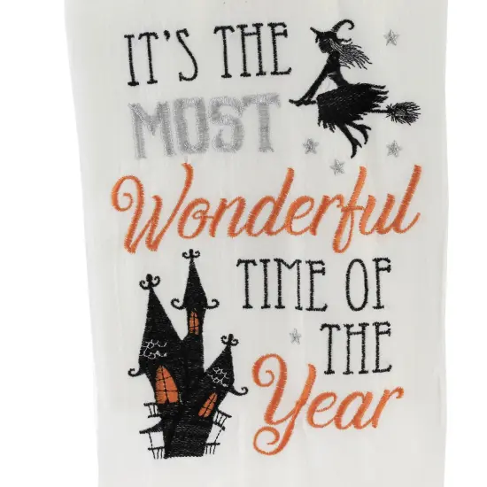 Decorative Towel Flying Witch And Her Brew Towel Kitchen Decor Halloween 86171509.10 28.0 Inch Flying Witch And Her Brew Towel Halloween Hand Towel Set , Kitchen Decor Halloween White {3}