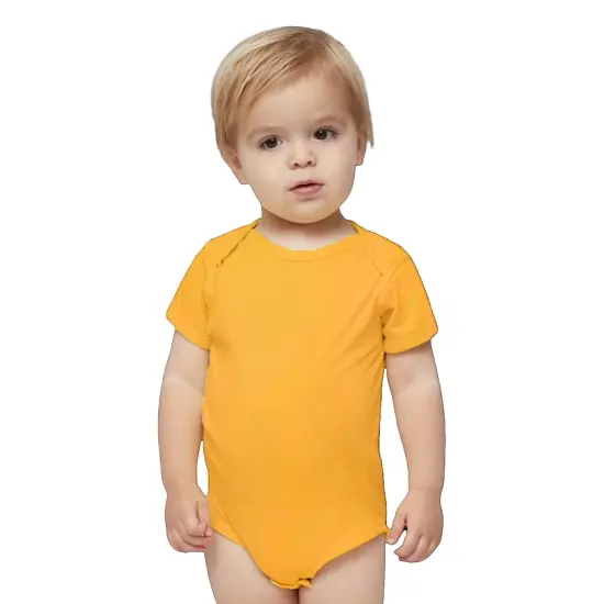 Rabbit Skins&reg; Infant Baby Rib Bodysuit Short Sleeve Gold {1}