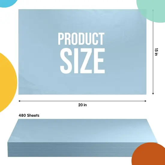 Tissue Paper for Gift Bags - 15" x 20"Bulk Tissue Paper Dark Blue 480 Sheets - 10lb Newsprint for Packing, Birthday Gift Box Filler, Packing Supplies for Moving Supplies  {2}