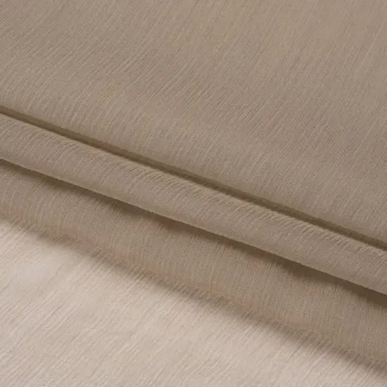 1 Yard Fungi Brown Crinkled Silk Chiffon 43" Wide Silk Premium Sheer Lightweight Fabric {3}