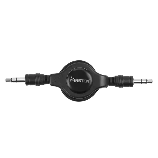 3.5mm Male To Male Audio Cable by Insten 3.5mm Retractable Audio Cable Aux Auxiliary Stereo Cord M/M for Apple iPad Mini 5 iPad Air 2019 iPod Touch 6th Gen Nano Classic MP3 MP4 Player CAR Music Audio Black {3}