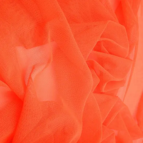 1 Yard Poly Span Mesh Solid Fabric, 58/60&Prime; Wide Polyester Spandex Blend ORANGE {1}