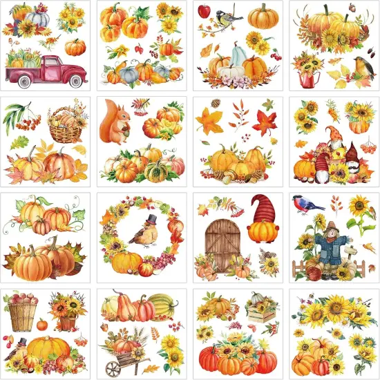 16 Fall Thanksgiving Rub on Transfers for Crafts - Pumpkin {1}