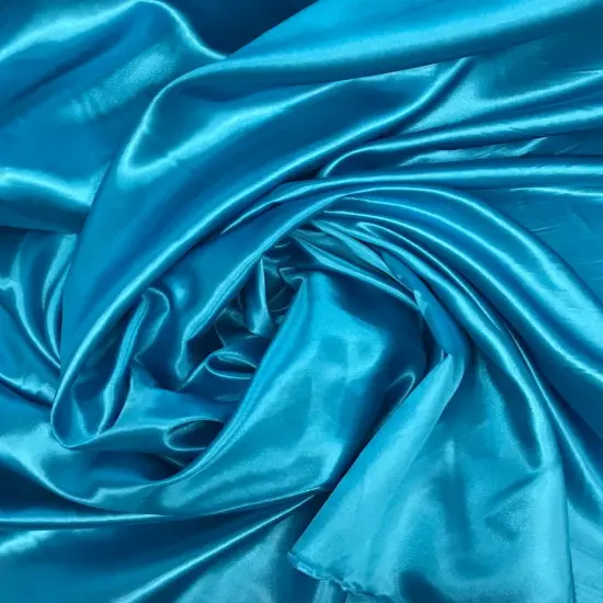 1 Yard Shiny Satin Backdrop Fabric Lightweight Polyester Drapery 5 feet wide x 8 feet high Turquoise {1}