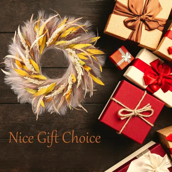 24 Inch Fall Wreath - Light Brown Reeds {5}