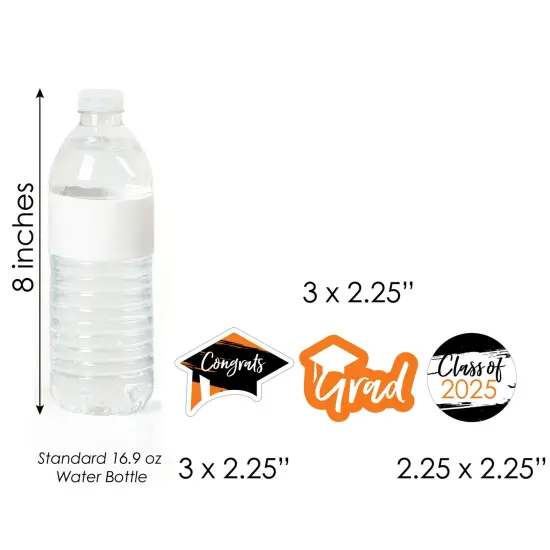 Big Dot of Happiness Orange 2025 Graduation Party - DIY Shaped Cut-Outs - 24 Count {6}