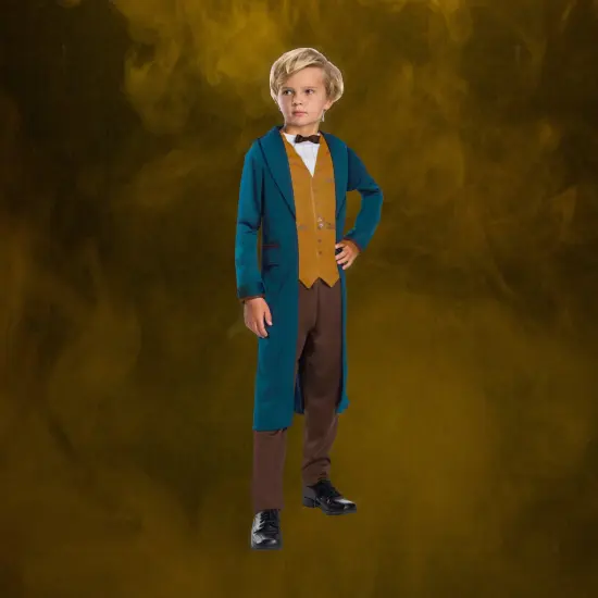Rubies Boy's Newt Scamander Fantastic Beasts Halloween Costume Size M Brown {4}