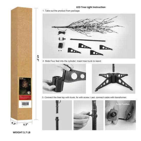 LIGHTSHARE 6.5 feet 208L LED Lighted Cherry Blossom Tree, Warm White, Decorate Home Garden, Spring, Summer, Wedding, Birthday, Christmas Holiday, Party, for Indoor and Outdoor Use {6}