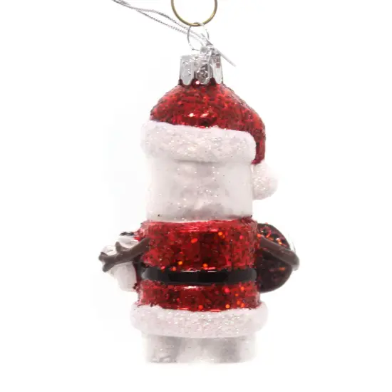 Noble Gems 3.75 In Marshmallow Santa Tree Ornament , Ornameent Cocoa Red {2}