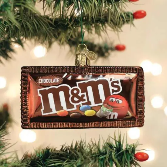 Old World Christmas 2.5 Inch M&M's Milk Chocolate Tree Ornament , Ornament Candies Plain Brown {3}