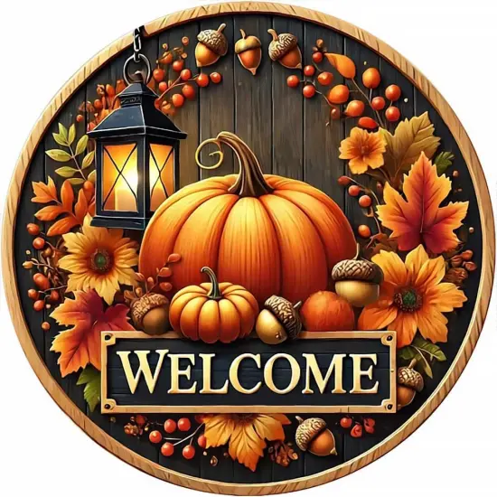 5D DIY Pumpkins Fall Diamond Art Painting Kits for Adults - 14X14 Inch {1}