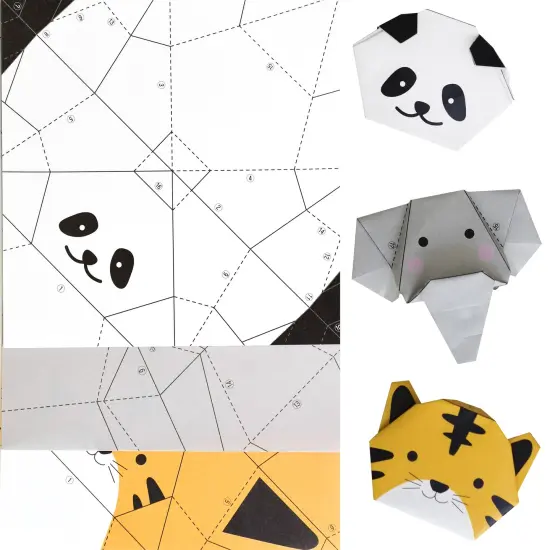 Yasutomo FBN Origami Paper Finger Puppets Kit 3/Pkg-Zoo Animals {4}