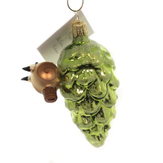 Golden Bell Collection 2.5 Inch Snail On Green Pinecone Christmas Tree Ornament , Christmas Decor Ornament Czech {2}